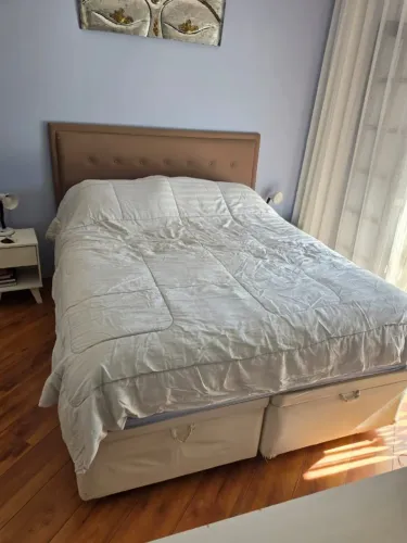 Cama Box Baú Bipartido + Colchão Importado Pikolin Fresh Látex + Cabeceira