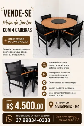 Conjunto Mesa e cadeiras