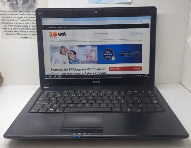Notebook CCE, 108GB ssd, 4gb ram, formatado, rapido, excelente para estudos 