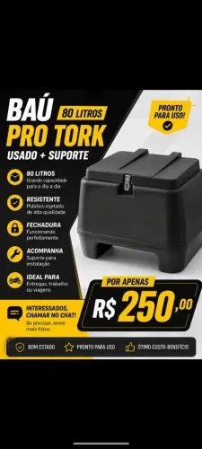 Baú pra moto com suporte da fan 160