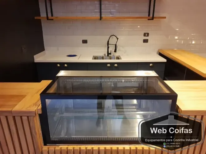 Estufa para salgado em aço inox, para sua padaria, Vidro reto parafusado. Sob medida.