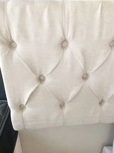  Cabeceira Viana King 193 tecido bege espuma densidade 28 pés de madeira 