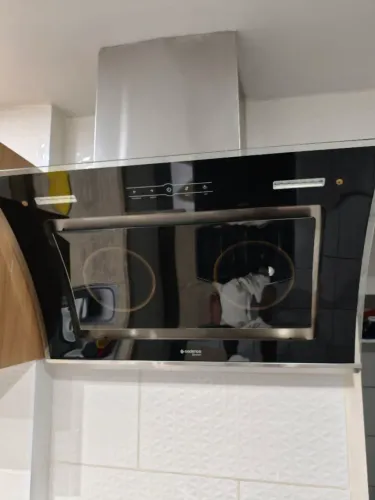 Coifa Cadence Gourmet Vidro Preto e Inox - Estado de Nova