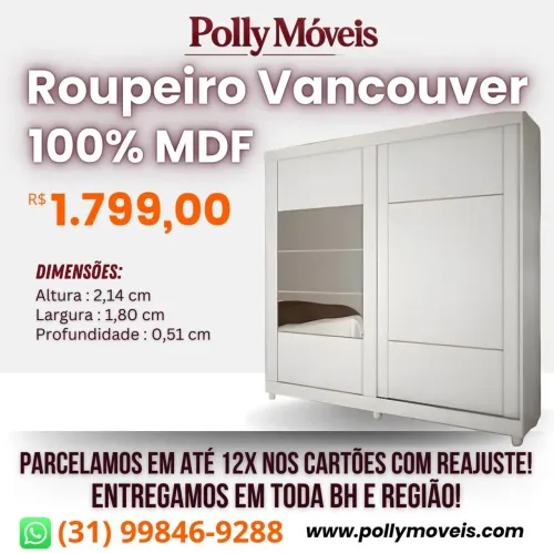 Guarda Roupa Vancouver! Pronta Entrega!