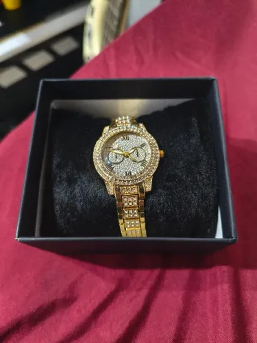 Relógio Feminino Dourado Cravejado