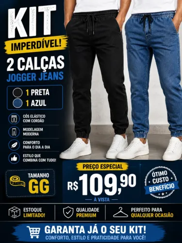 Kit De Calças Jogger Jeans