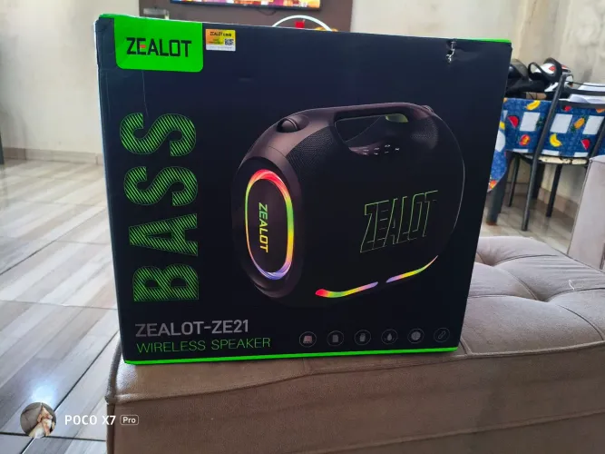 CAIXA BLUETOOTH ZEALOT ZE21 250W RMS.