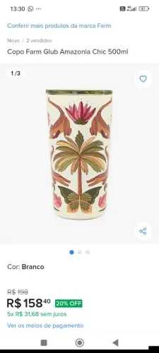 Copo Glub Amazônia Chic Farm original 500 ml NOVO na caixa! PROMOÇÃO! R$100