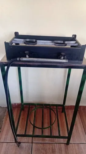 Fogao alta pressao 2 bocas com suporte