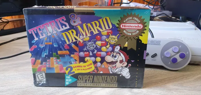 Tetris & Dr. Mario fita snes lacrada cartucho super nintendo lacrado