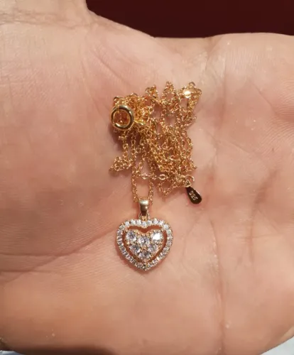 Colar de Ouro Banhado 18k Coração Na Moda