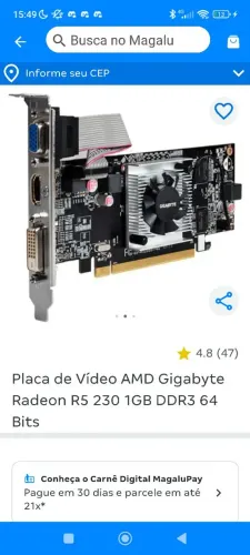 Placa de vídeo AMD R5 230