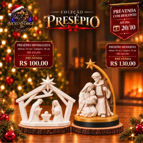 Decoração de natal Rena e Presépio