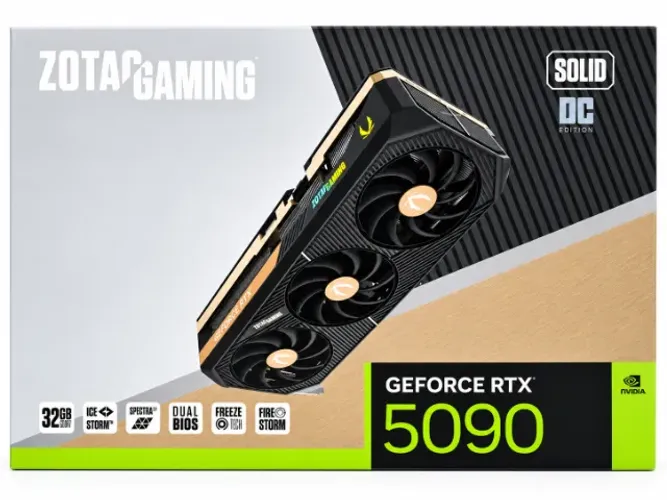 Placa de Vídeo Zotac Gaming Solid OC 32GB GeForce RTX5090 GDDR7