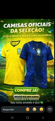 CAMIDA DO BRASIL FEMININA E MASCULINA