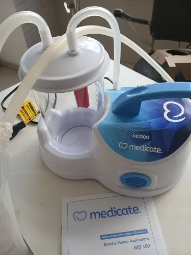 Aspiradora de sangue e secreções Bomba Vácuo Aspiradora 1l Medicate MD100