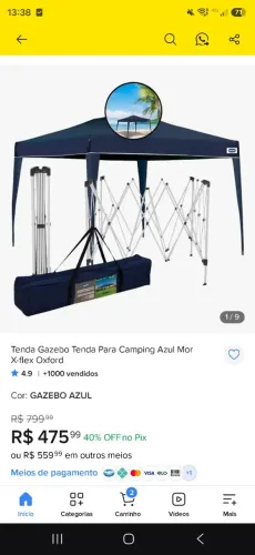Tenda Mor Gazebo 3x3 usada funcional