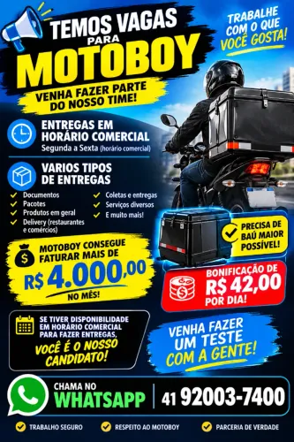 VAGA PARA MOTOBOY