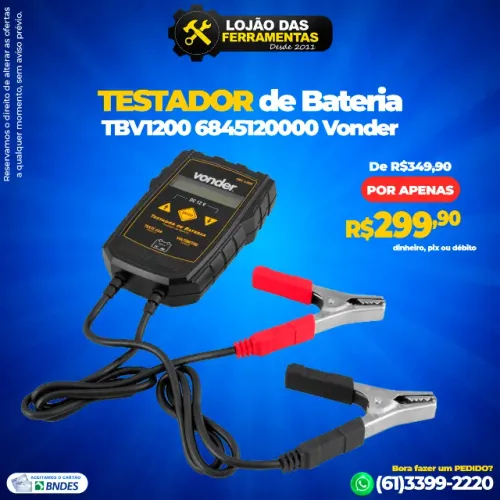 Testador de Bateria TBV1200 6845120000 Vonder