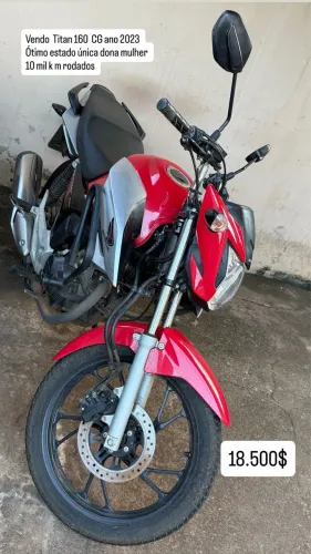 Vendo Titan 160 CG ano 2023 Ótimo estado única dona mulher 10 mil k m rodados