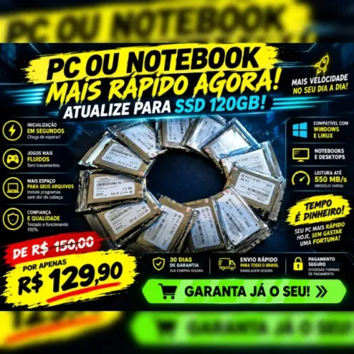 ? SSD 120GB SATA III | Mais velocidade para seu PC ou Notebook!