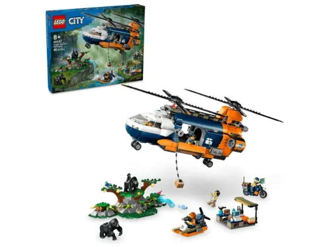 60437 - Lego City Helicóptero Explorador da Selva no Acampamento Base