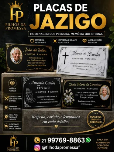Placas de metal ( jazigo )