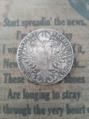 Moeda Prata 1 Thaler Maria Teresa 1780 - Restrike Áustria (Hafner H56)