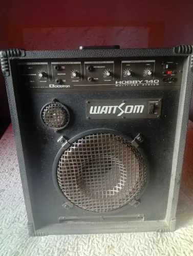 Vende caixa amplificada pra microfone e guitarra.
