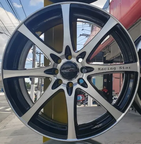 Jogo roda esportivo aro 17 4x100 e 4x108 VW Gol GM Onix Reno Fiat Argo Ford Ka Ecosport
