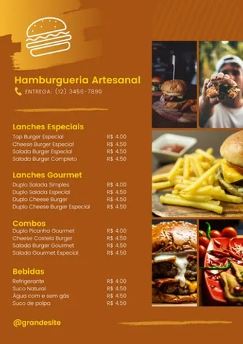 Cardápio Para Restaurante, Bares, Lanchonetes e Ramos diversos