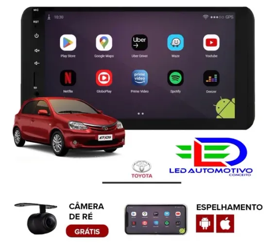 Central Multimídia Etios Mp5 + Moldura + Câmera de ré instalado 