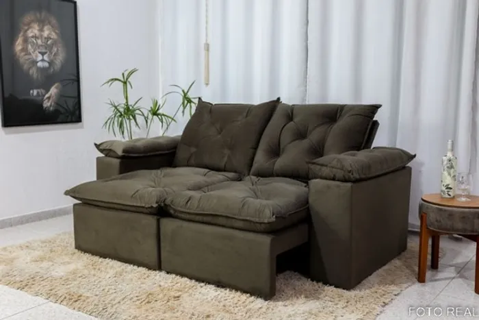 Sofá Retrátil Reclinável Grécia 2.00m Marrom Até 12x - Frete Grátis