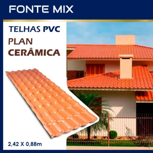 Telha colonial Pvc Plan 2,42x0,88m Ceramica 