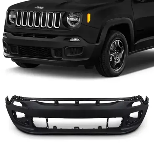 Parachoque Jeep Renegade 2015 à 2018 - Dianteiro Preto Flex 4x2- Furo Farol Auxiliar- Loma