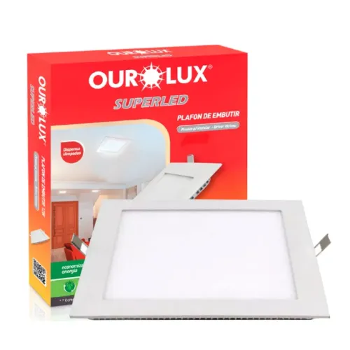 Painel LED Embutir Quadrado 24W 6400K Luz Branca Bivolt 30cm x 30cm