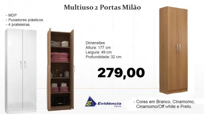 Multiuso 2 portas Milão evidência - ENTREGA HOJE !!! 