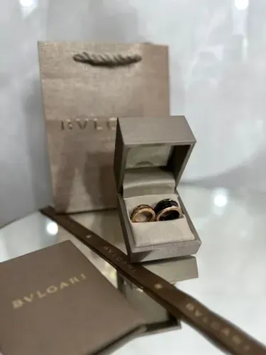 alianças bvlgari o par duplo banho e ouro 18 k