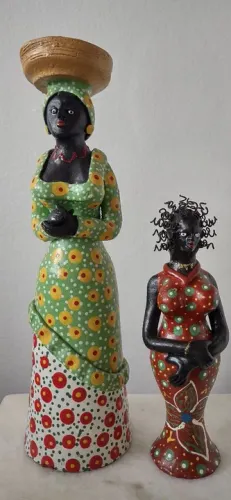 Conjunto de esculturas nordestina em cerâmica