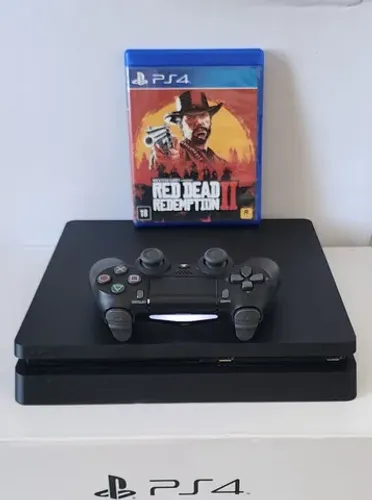 PS4 Slim 1 TERA c/ Jogos (RED DED II) - Com GARANTIA!!! Temos Loja Física