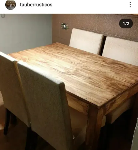 Mesa de jantar em madeira rústica com fabricação rápida!!!