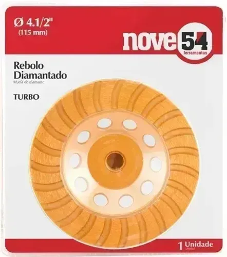 Rebolo diamantado, 115 mm, turbo, NOVE54