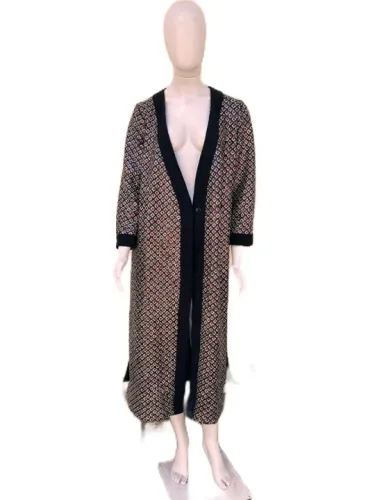 Cardigan Longo Feminino de Paetê 