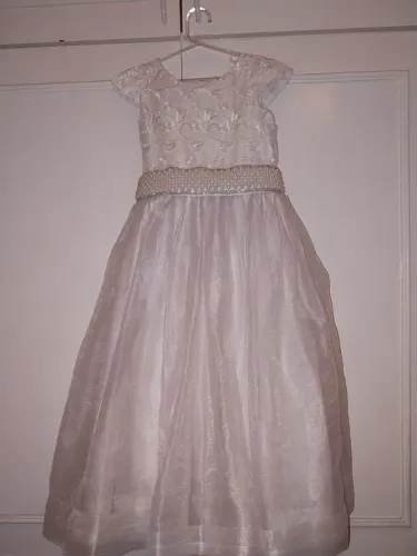 Vestido de dama de honra branco veste média 4 à 6 anos