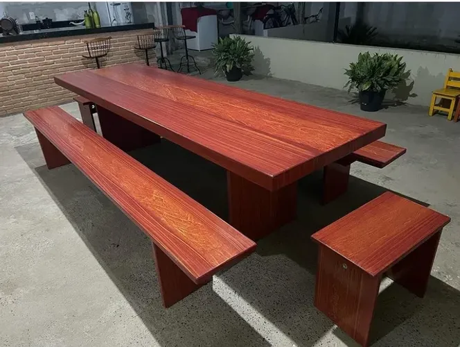 Mesa pedra de ardósia pintada