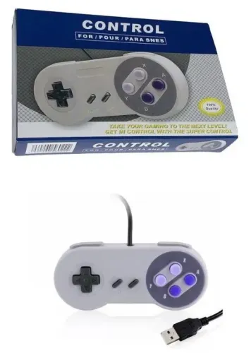 Controle Usb Super Nintendo Snes Joystick Windows Mac Linux