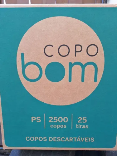 Copo descartável, caixa com 2500