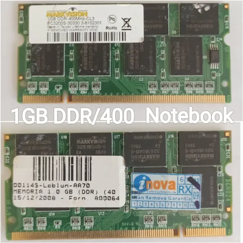 Memória RAM 1GB DDR/400 Notebook ( Antigo )