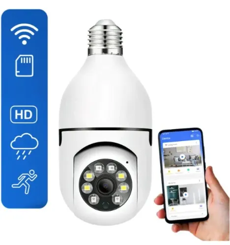 Câmera Lampada Wi-fi 360° HD