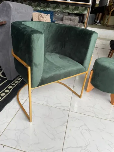 Poltrona Luxo Estrutura Dourada